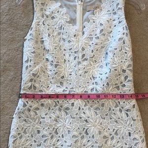 LOFT Dresses - LOFT White Lace Dress with Blue lining. LOFT Dresses - LOFT White Lace Dress with Blue lining.